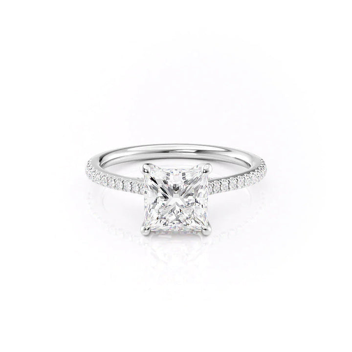 The Pave Clara Set With Princess Pave Lab Diamond 1 Carat 14K White#material_white