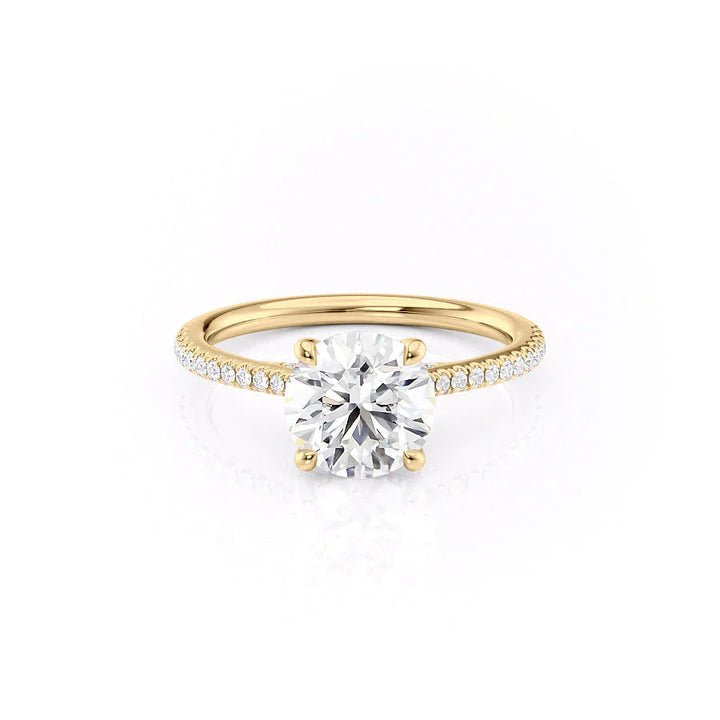 The Pave Clara Set With Round Pave Lab Diamond 1 Carat 14K Gold#material_gold