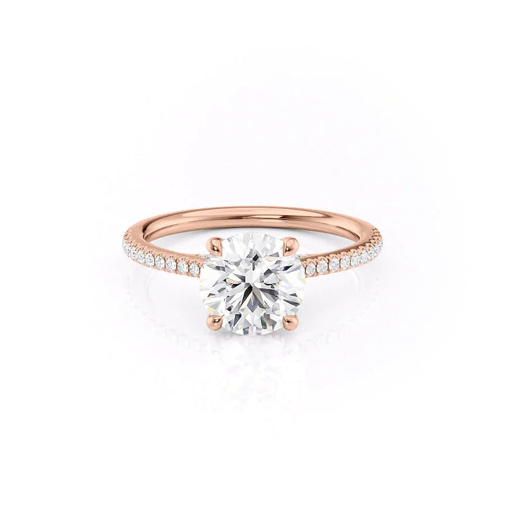 The Pave Clara Set With Round Pave Lab Diamond 1 Carat 14K Rose#material_rose