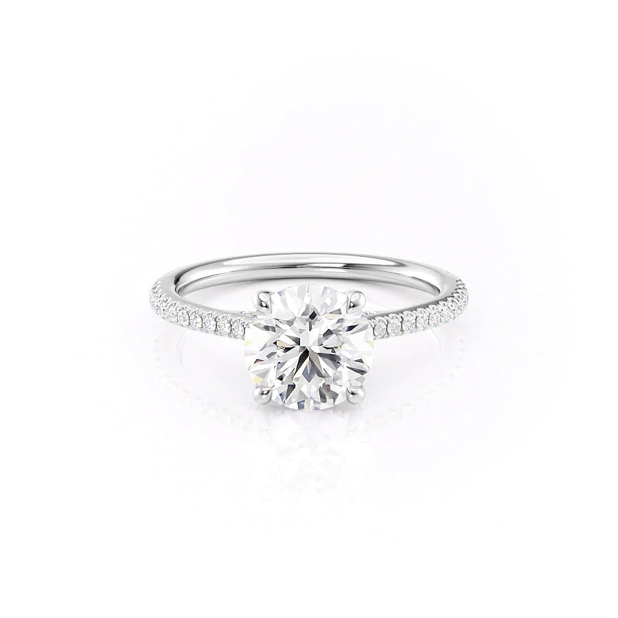 The Pave Clara Set With Round Pave Lab Diamond 1 Carat 14K White#material_white