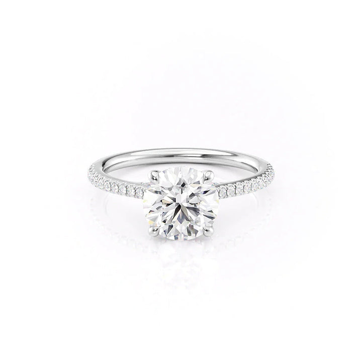 The Pave Clara Set With Round Pave Lab Diamond 1 Carat 14K White#material_white