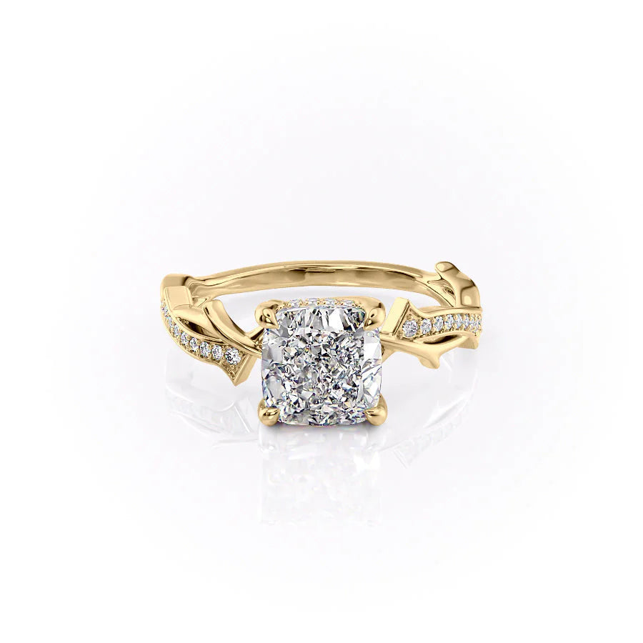 The Pave Coco Set With Cushion Pave Lab Diamond 1 Carat 14K Gold#material_gold