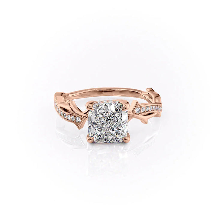 The Pave Coco Set With Cushion Pave Lab Diamond 1 Carat 14K Rose#material_rose