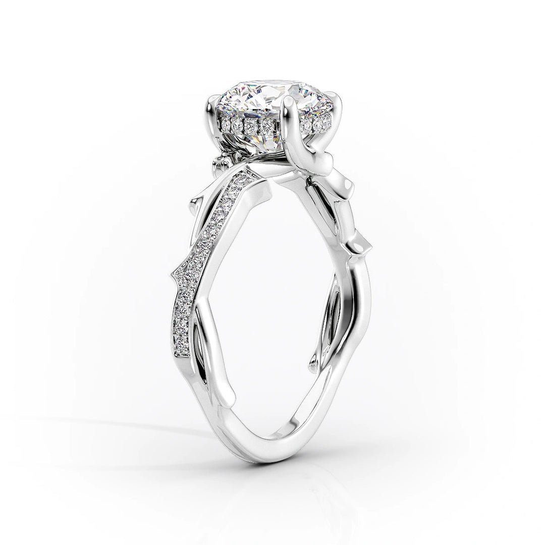 The Pave Coco Set With Cushion Pave Lab Diamond 1.5 Carat 14K White#material_white
