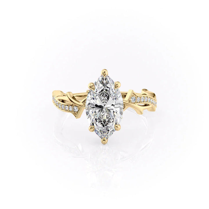 The Pave Coco Set With Marquise Pave Lab Diamond 1 Carat 14K Gold#material_gold