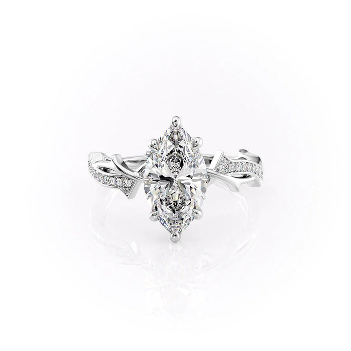 The Pave Coco Set With Marquise Pave Lab Diamond 1 Carat 14K White#material_white