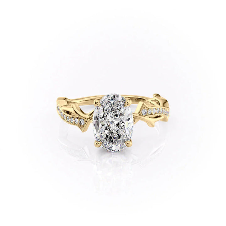 The Pave Coco Set With Oval Pave Lab Diamond 1 Carat 14K Gold#material_gold