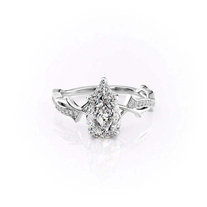 The Pave Coco Set With Pear Pave Lab Diamond 1 Carat 14K White#material_white