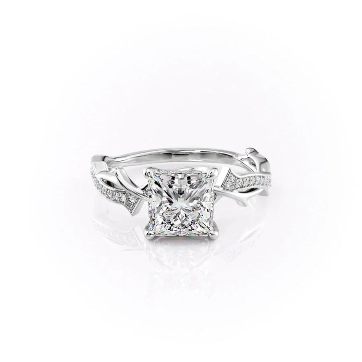 The Pave Coco Set With Princess Pave Lab Diamond 1 Carat 14K White#material_white