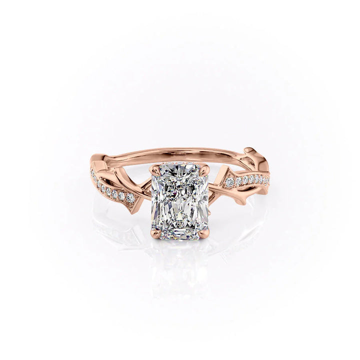 The Pave Coco Set With Radiant Pave Lab Diamond 1 Carat 14K Rose#material_rose