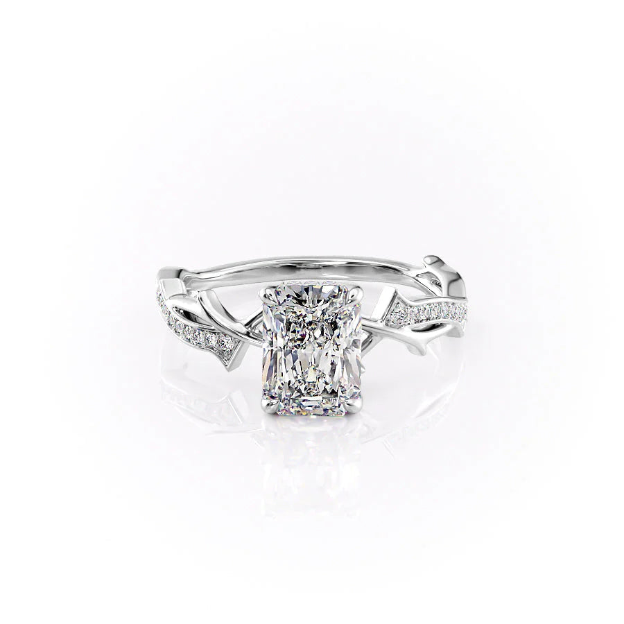 The Pave Coco Set With Radiant Pave Lab Diamond 1 Carat 14K White#material_white