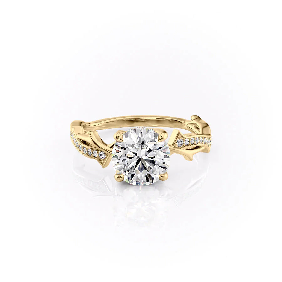 The Pave Coco Set With Round Pave Lab Diamond 1 Carat 14K Gold#material_gold