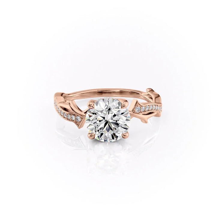 The Pave Coco Set With Round Pave Lab Diamond 1 Carat 14K Rose#material_rose