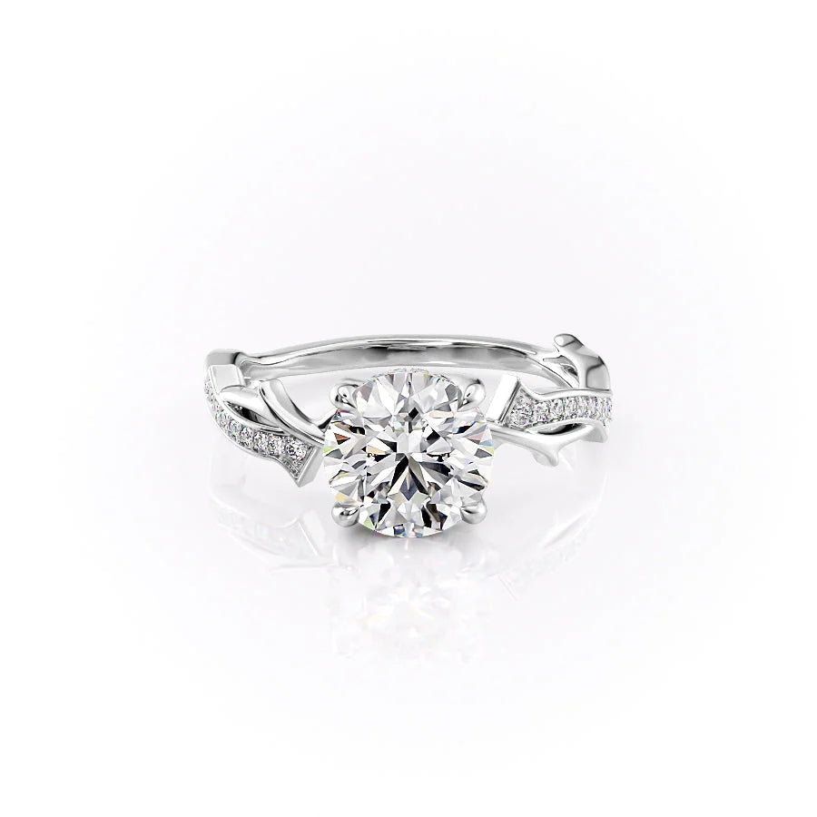 The Pave Coco Set With Round Pave Lab Diamond 1 Carat 14K White#material_white