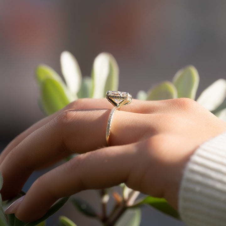 The Pave Crown Liberty Radiant Lab Diamond Moissanite Engagement Ring *Shown with 2 ct #material_gold