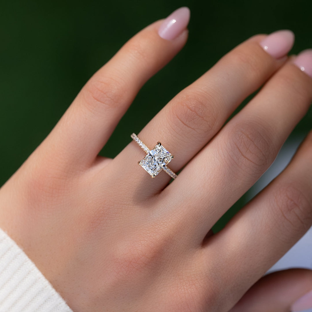 The Pave Crown Liberty Set With Radiant Pave Moissanite#material_gold