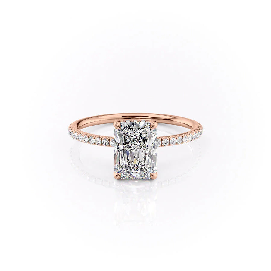 The Pave Crown Liberty Set With Radiant Pave Lab Diamond 1 Carat 14K Rose#material_rose