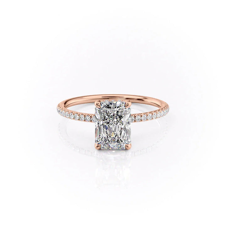 The Pave Crown Liberty Set With Radiant Pave Lab Diamond 1 Carat 14K Rose#material_rose