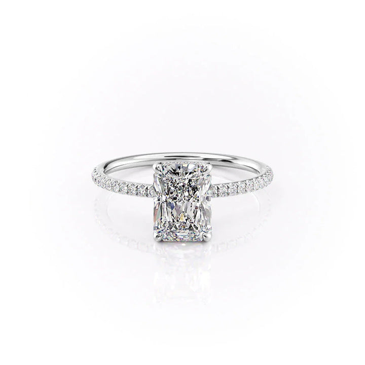 The Pave Crown Liberty Set With Radiant Pave Lab Diamond 1 Carat 14K White#material_white