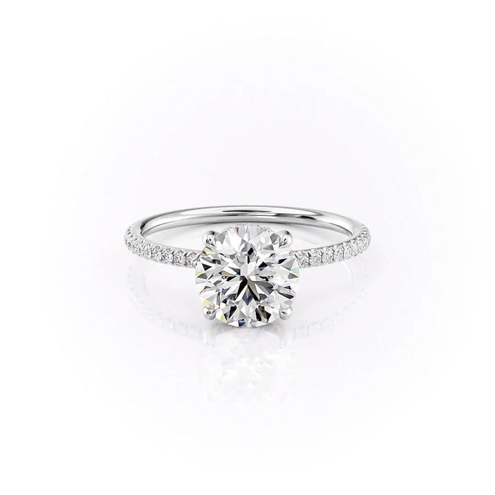 The Pave Crown Liberty Set With Round Pave Lab Diamond 1 Carat 14K White#material_white