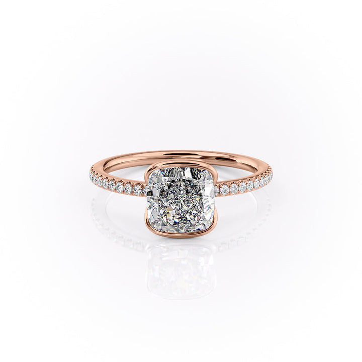 The Pave Elina Set With A Cushion Pave Moissanite 1 Carat 14K Rose#material_14k-rose