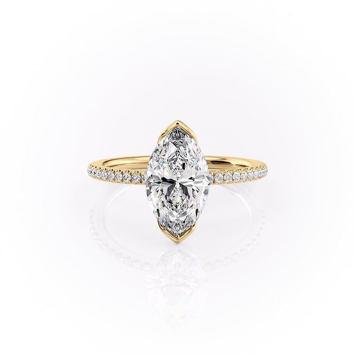 The Pave Elina Set With A Marquise Pave Moissanite 1 Carat 14K Gold#material_14k-gold