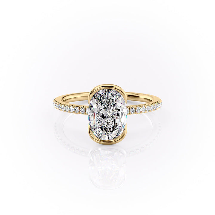 The Pave Elina Set With A Oval Pave Lab Diamond 1 Carat 18K Gold#material_18k-gold