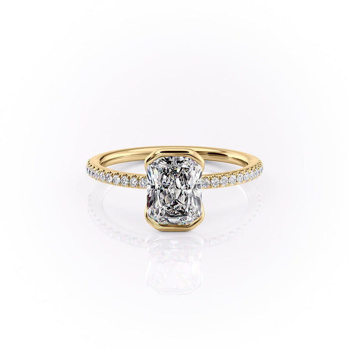 The Pave Elina Set With A Radiant Pave Lab Diamond 1 Carat 14K Gold#material_14k-gold