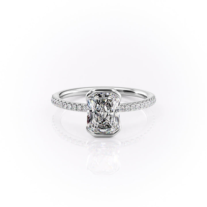 The Pave Elina Set With A Radiant Pave Moissanite 1 Carat 18K White#material_18k-white
