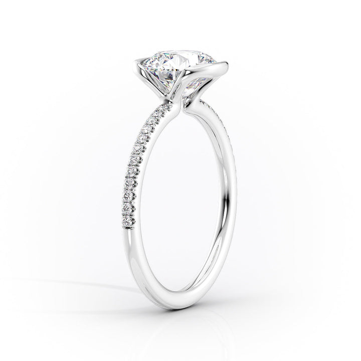 The Pave Elina Set With A Round Pave Moissanite 1 Carat 18K White#material_18k-white