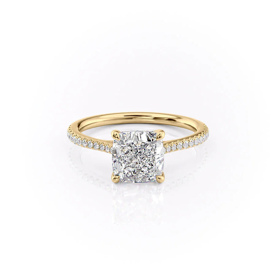The Pave Lacole Set With Cushion Pave Lab Diamond 1 Carat 14K Gold#material_gold