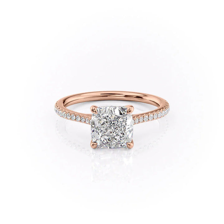 The Pave Lacole Set With Cushion Pave Lab Diamond 1 Carat 14K Rose#material_rose
