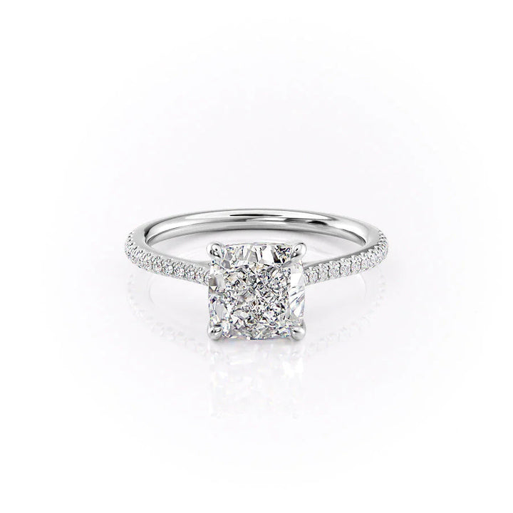 The Pave Lacole Set With Cushion Pave Lab Diamond 1 Carat 14K White#material_white