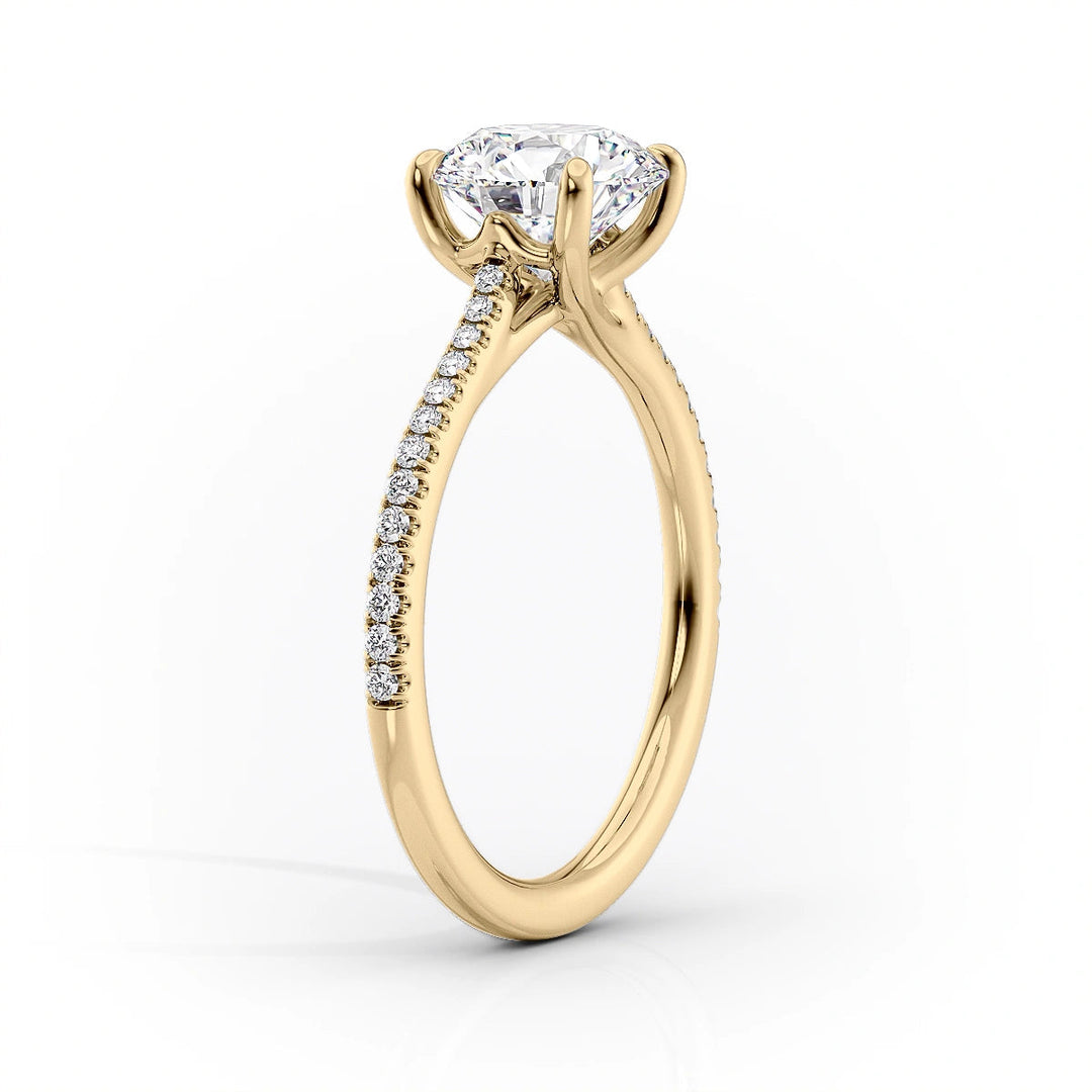The Pave Lacole Set With Oval Pave Lab Diamond 1.5 Carat 14K Gold#material_gold