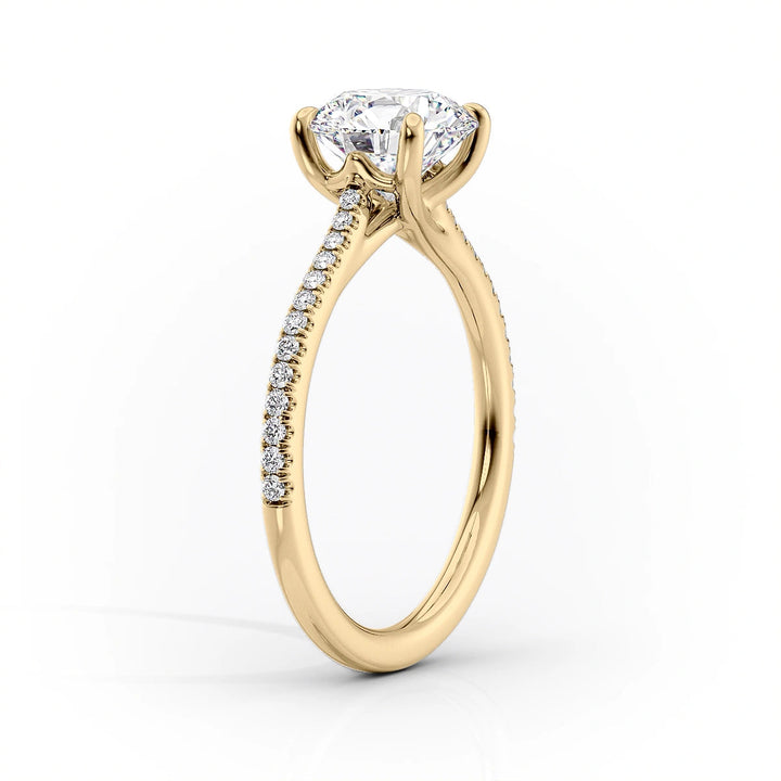 The Pave Lacole Set With Oval Pave Lab Diamond 1.5 Carat 14K Gold#material_gold