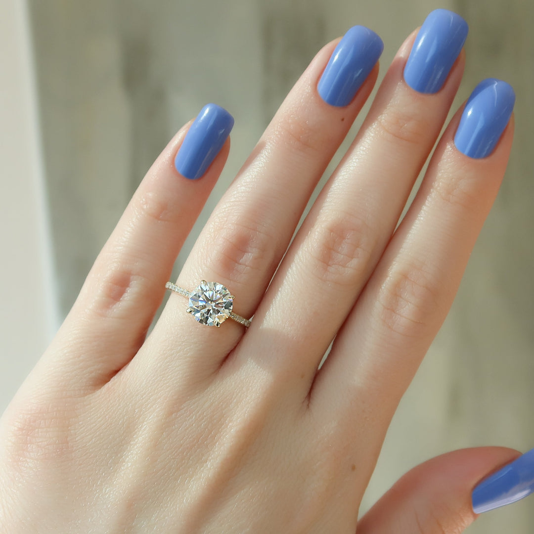 The Pave Lacole Set With Round Pave Lab Diamond 2 Carat 14K Gold#material_gold