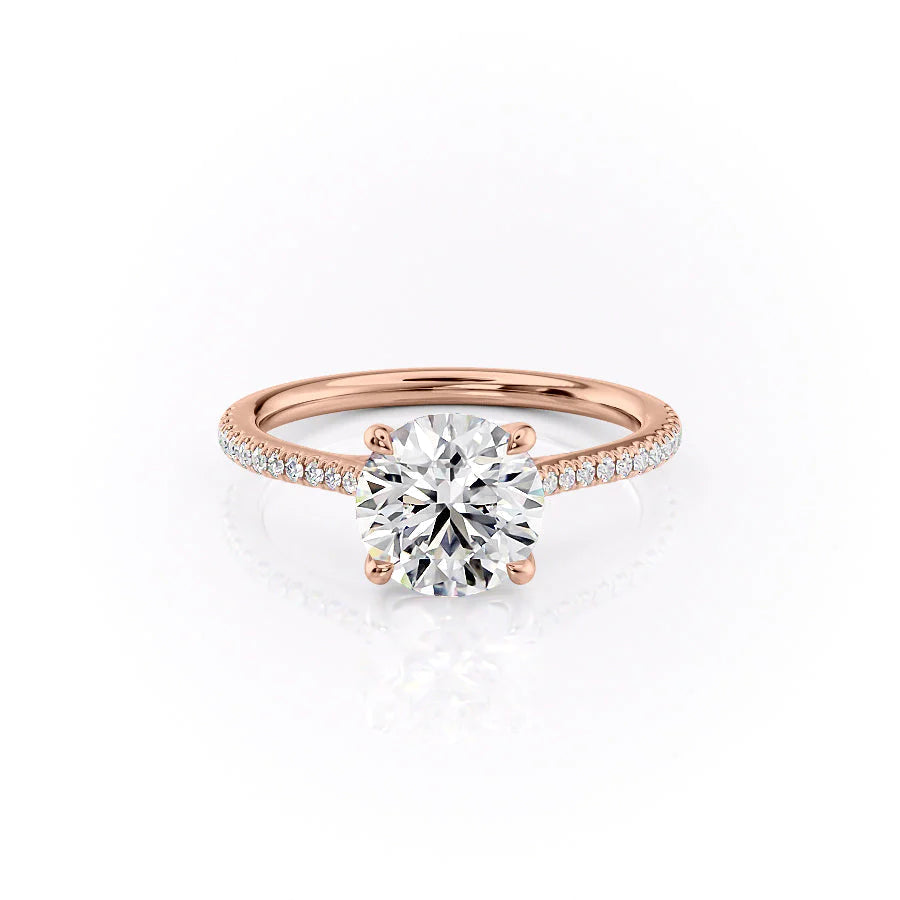 The Pave Lacole Set With Round Pave Lab Diamond 1 Carat 14K Rose#material_rose