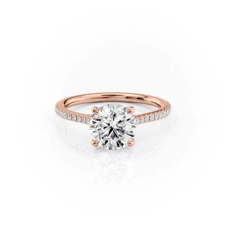 The Pave Lacole Set With Round Pave Lab Diamond 1 Carat 14K Rose#material_rose