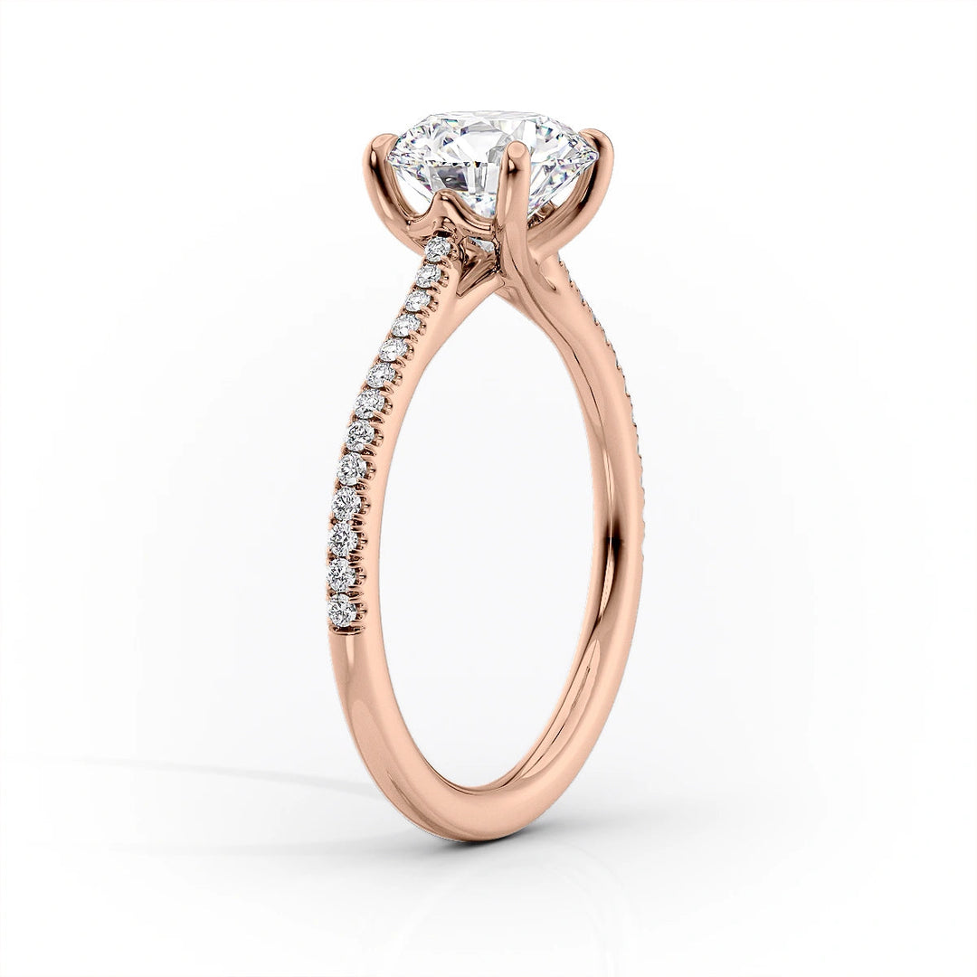 The Pave Lacole Set With Round Pave Lab Diamond 1.5 Carat 14K Rose#material_rose