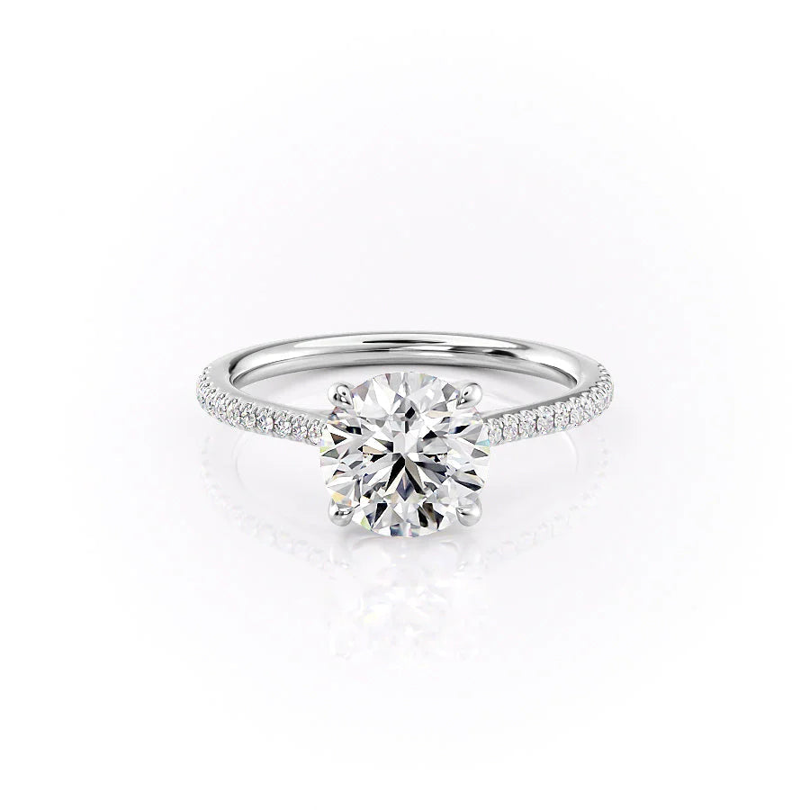 The Pave Lacole Set With Round Pave Lab Diamond 1 Carat 14K White#material_white