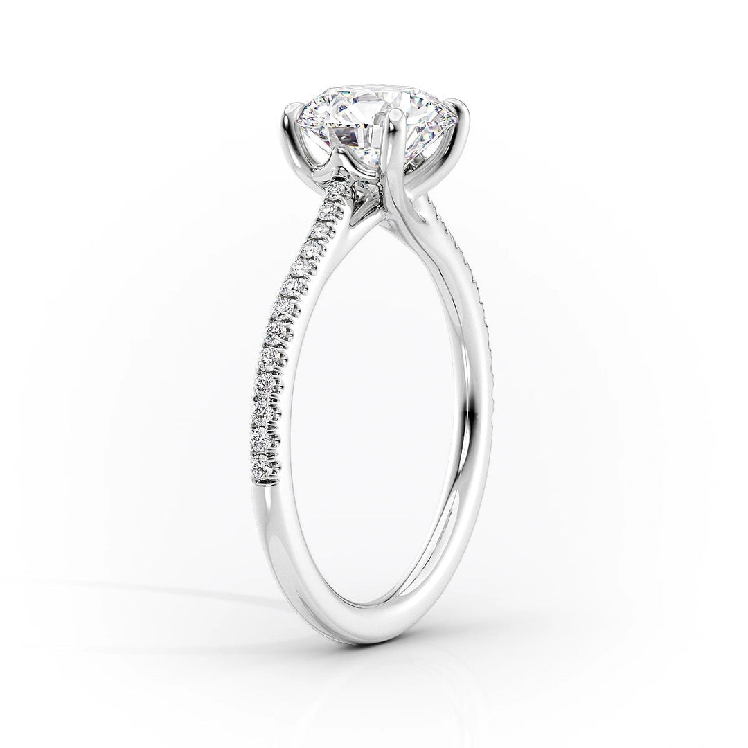 The Pave Lacole Set With Round Pave Lab Diamond 1.5 Carat 14K White#material_white