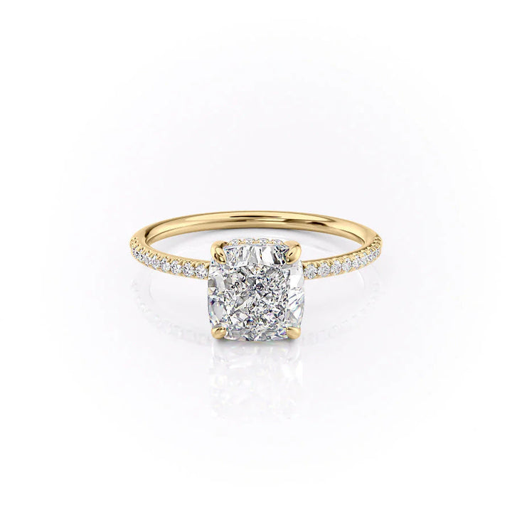 The Pave Liberty Set With Cushion Pave Lab Diamond 1 Carat 14K Gold#material_gold