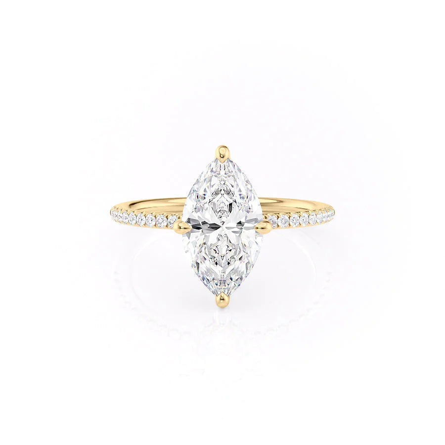 The Pave Liberty Set With Marquise Pave Lab Diamond 1 Carat 14K Gold#material_gold