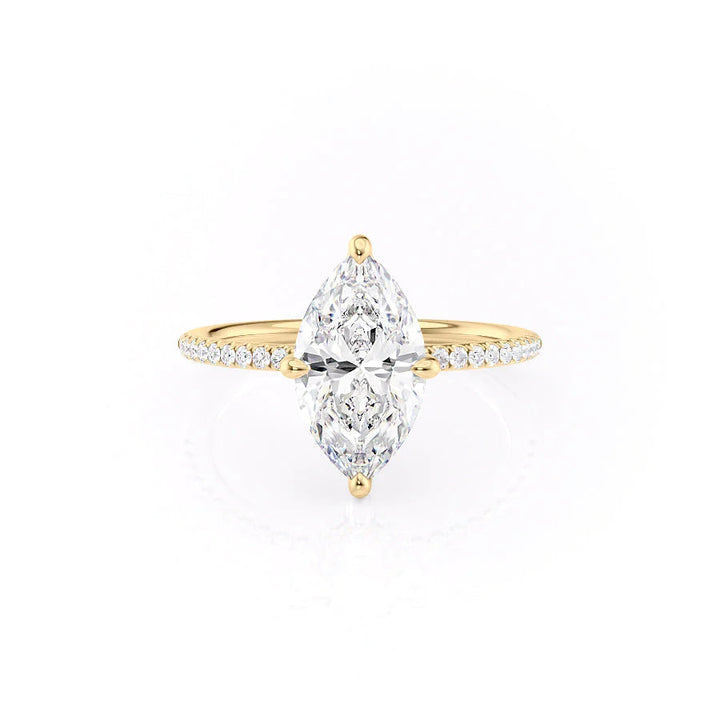 The Pave Liberty Set With Marquise Pave Lab Diamond 1 Carat 14K Gold#material_gold