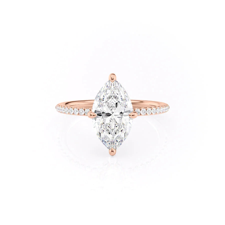 The Pave Liberty Set With Marquise Pave Lab Diamond 1 Carat 14K Rose#material_rose
