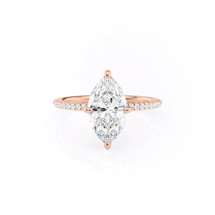 The Pave Liberty Set With Marquise Pave Lab Diamond 1 Carat 14K Rose#material_rose