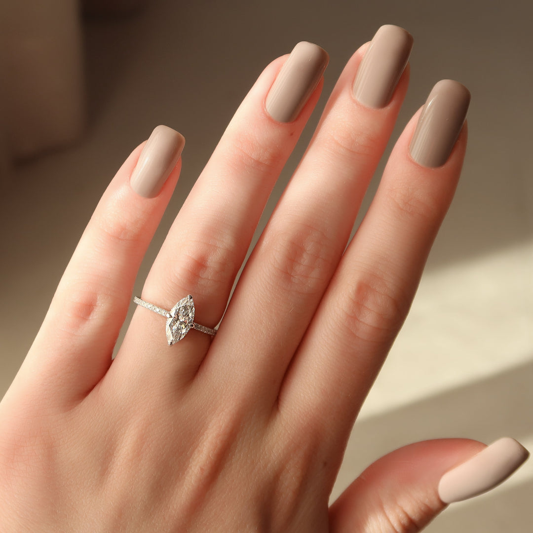 The Pave Liberty Set With Marquise Pave Lab Diamond 2 Carat 14K White#material_white