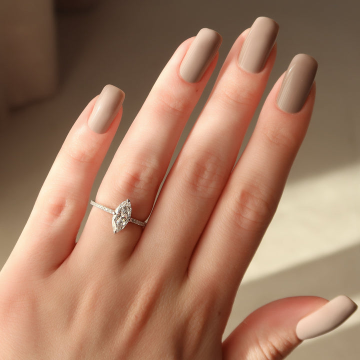 The Pave Liberty Set With Marquise Pave Lab Diamond 2 Carat 14K White#material_white