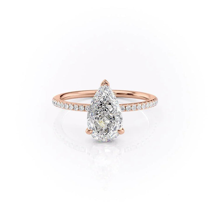 The Pave Liberty Set With Pear Pave Lab Diamond 1 Carat 14K Rose#material_rose
