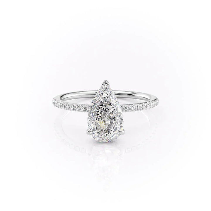 The Pave Liberty Set With Pear Pave Lab Diamond 1 Carat 14K White#material_white